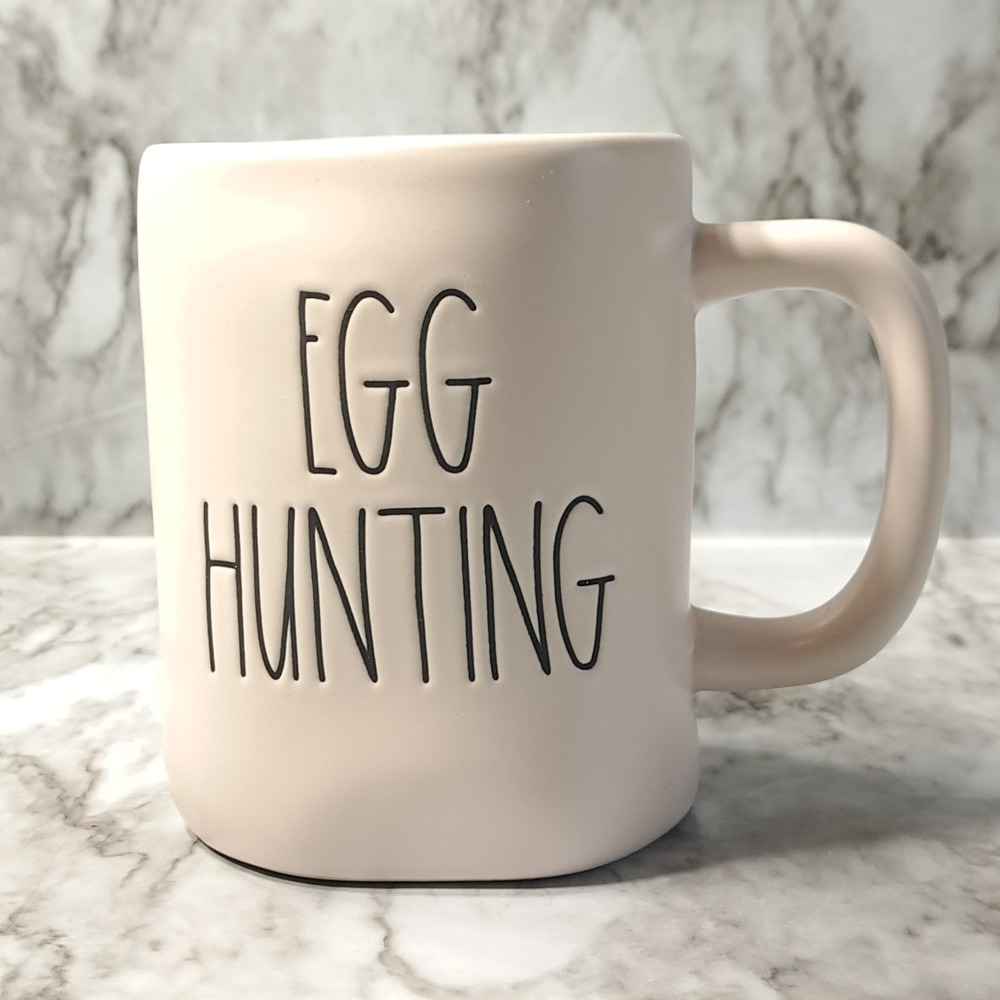 Rae Dunn By Magenta Egg Hunting White Coffee/Tea Ceramic Mug 12 oz Made In China